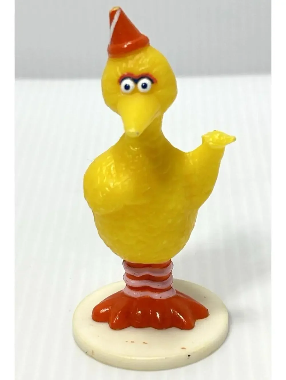 Sesame Street Big Bird PVC Figure Birthday Hat Miniature Cake Topper GUC